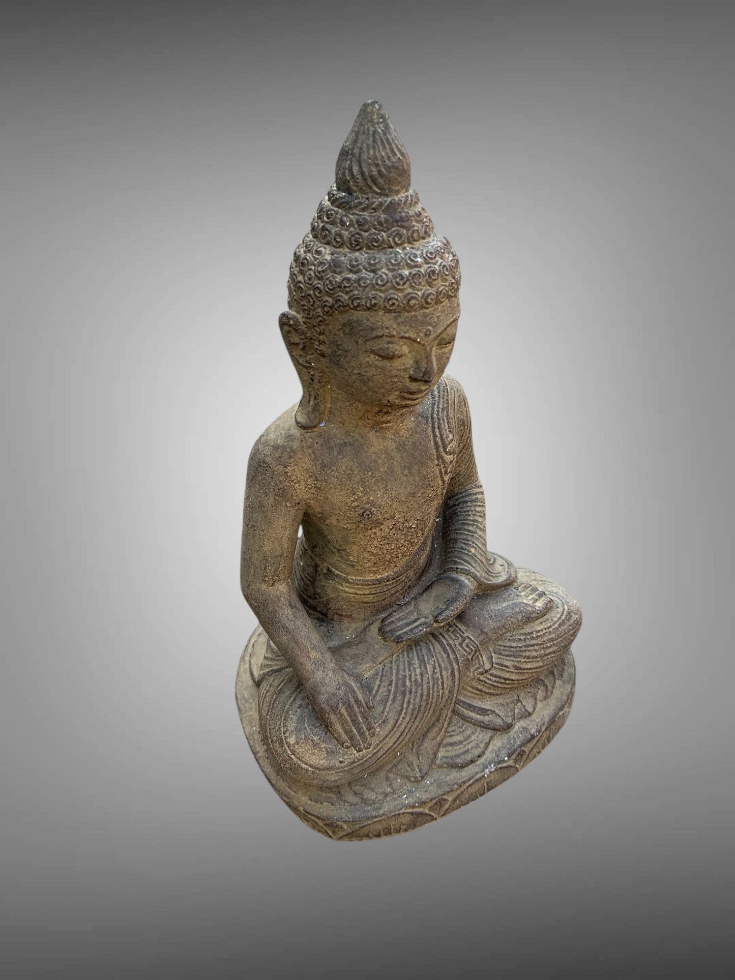 Stone sitting Buddha sculpture from Bali. : Large