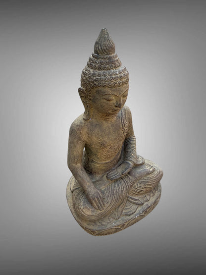 Stone sitting Buddha sculpture from Bali. : Large
