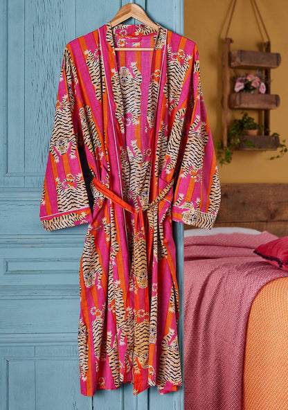 Tiger Stripe Dressing Gown: Small/Medium(SM)