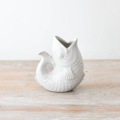 White Fish Vase, 14.7cm
