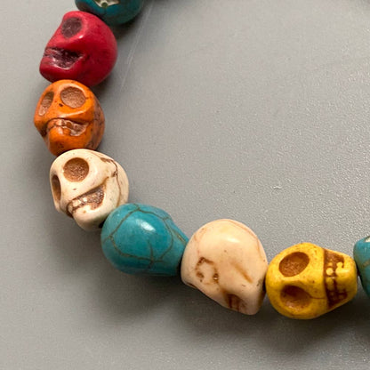 Skull Bracelet, Dyed Howlite: Beige
