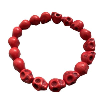 Skull Bracelet, Dyed Howlite: Beige