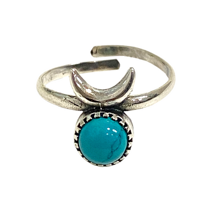 Silver-Plated Adjustable Ring, Design #40: Amethyst