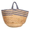 Grey Stripe Jute Storage Basket