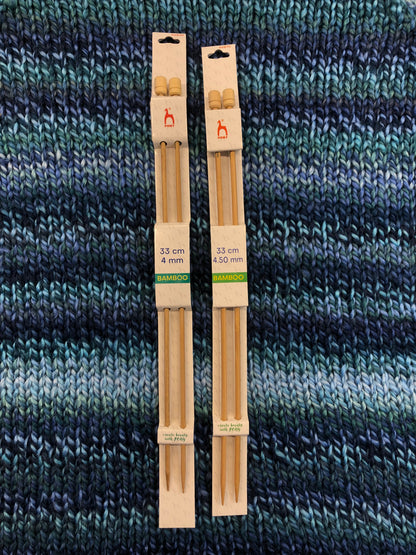 bamboo knitting needles 4.5mm, 33cm length