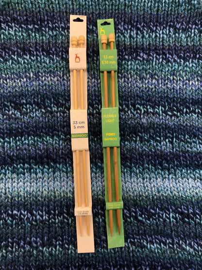 bamboo knitting needles 5mm, 33cm length