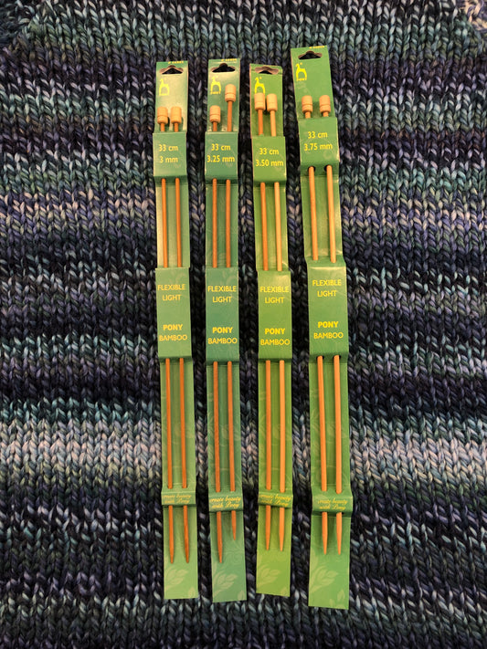 bamboo knitting needles 3.75mm, 33cm length