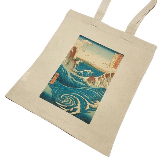 Utagawa Hiroshige Tote Bag Awa Province: Naruto Whirlpools: White