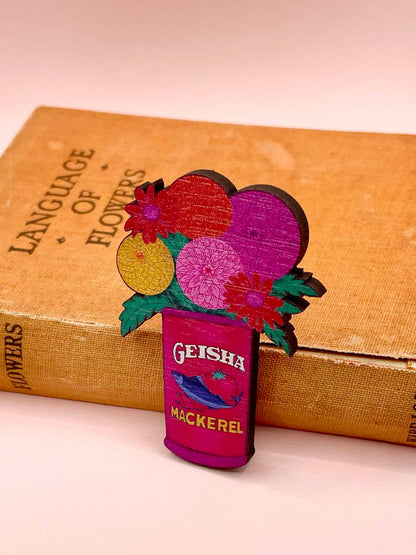 Summer Tin Brooch Pin - Dahlia