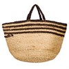 Grey Stripe Jute Storage Basket