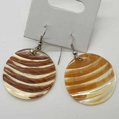 Capiz Shell Earrings: Red Rectangle