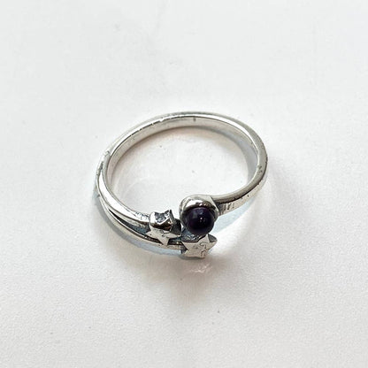 Silver-Plated Adjustable Ring, Design #36: Amethyst