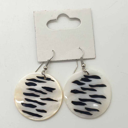 Capiz Shell Earrings: Red Rectangle