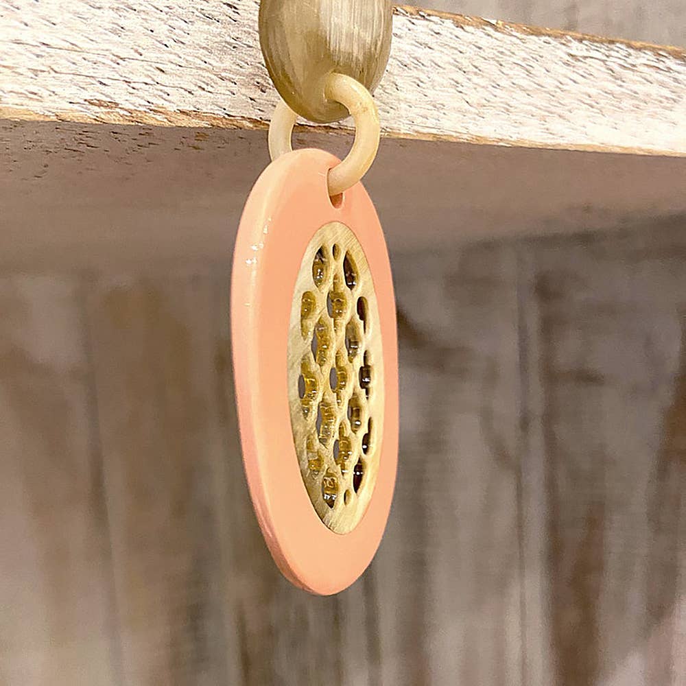 Boho Buffalo Horn Earrings, Lacquered: Red Boho Buffalo Horn Earrings