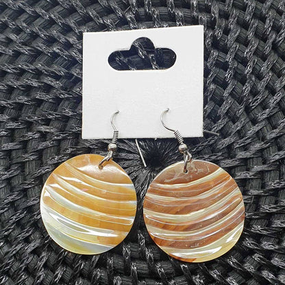 Capiz Shell Earrings: Red Rectangle