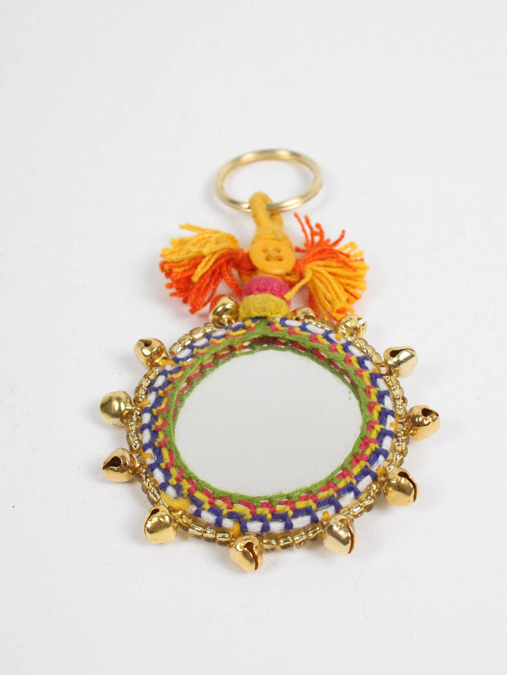 Boho Mirror Keyrings, Large: Silver