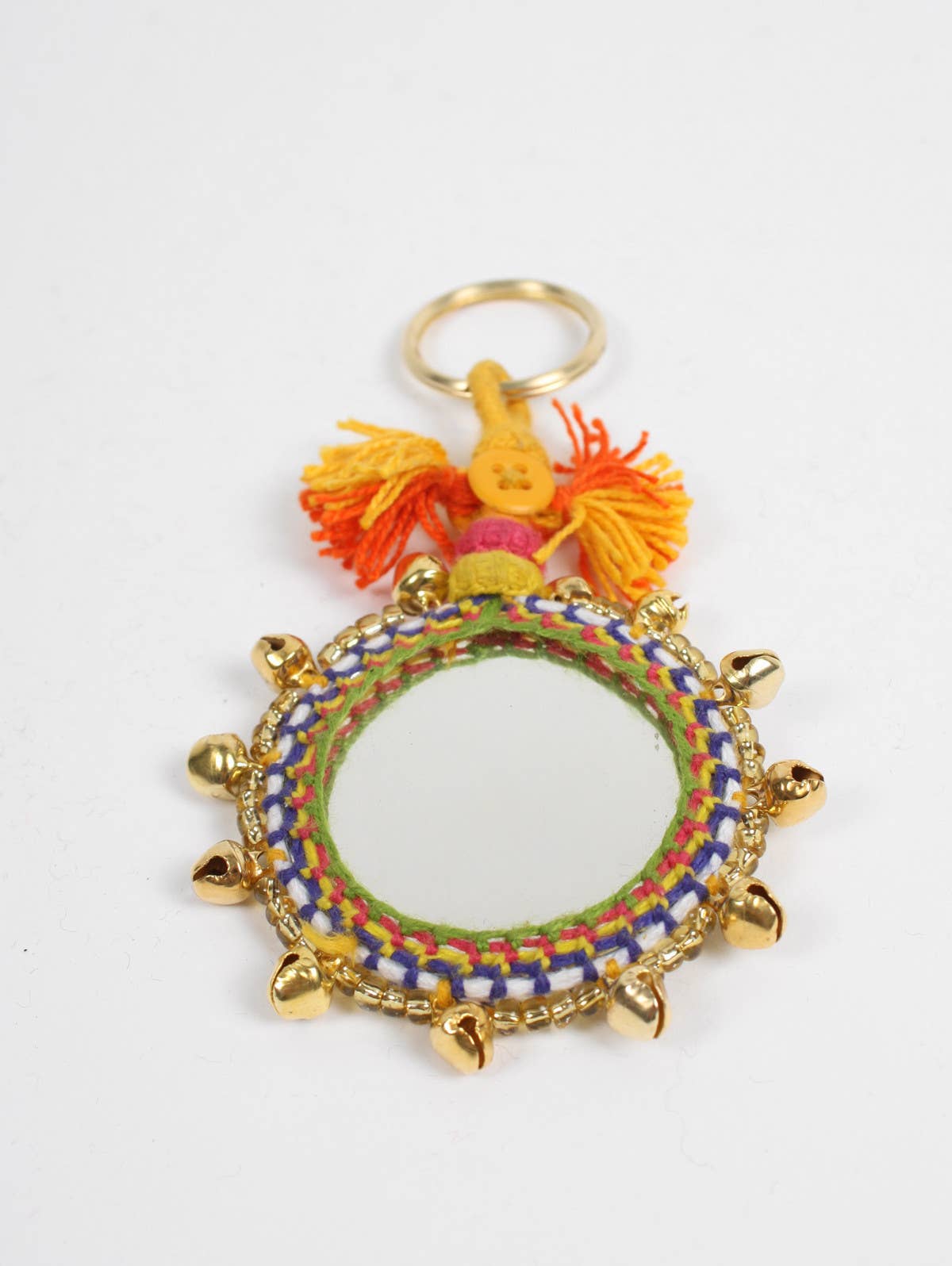 Boho Mirror Keyrings, Large: Silver