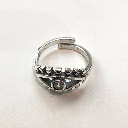 Silver-Plated Adjustable Ring, Design #37: Amethyst