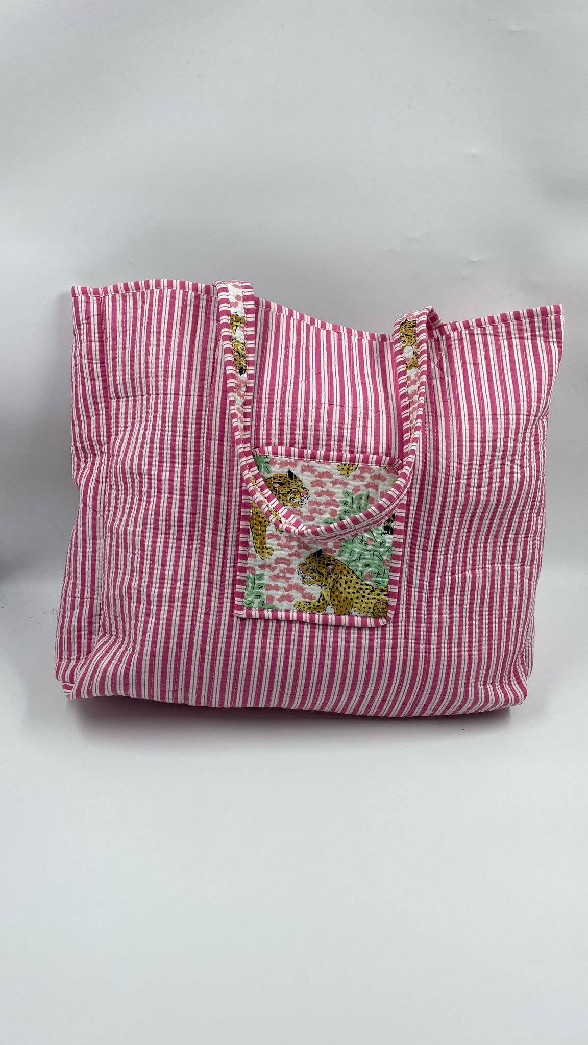 100% Cotton Kantha Quilted Boho Reversible Tote Bag