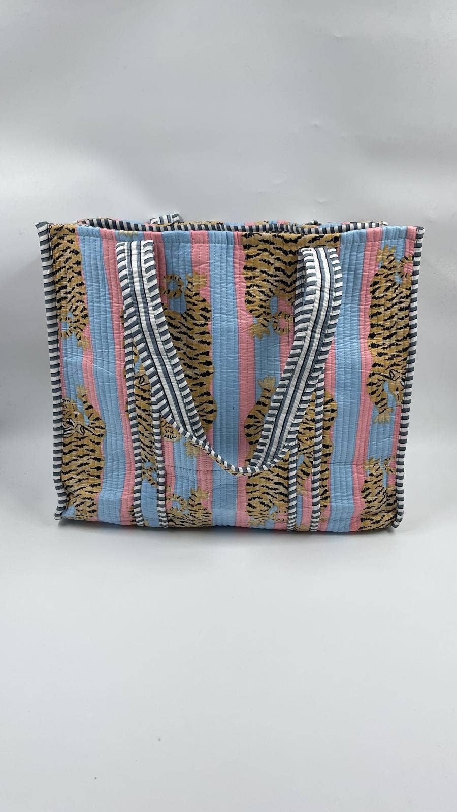 100% Cotton Kantha Quilted Boho Reversible Animal Tote Bag