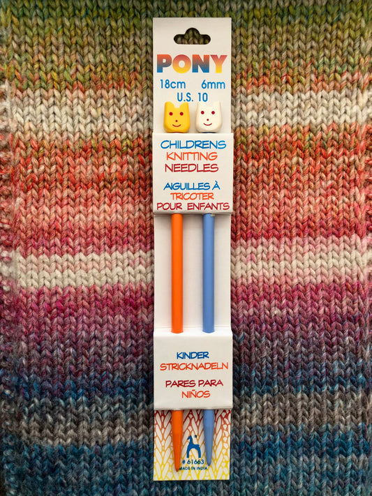 Children Knitting Needles 6mm, 18cm length