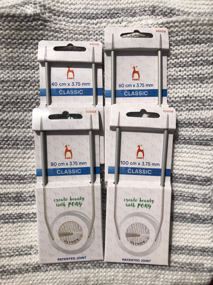 Pony Classic circular needles, 3.75, 60cm
