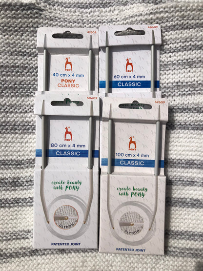 Pony Classic circular needles, 4mm, 60cm