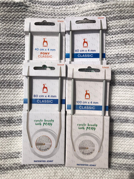 Pony Classic circular needles, 4mm, 100cm