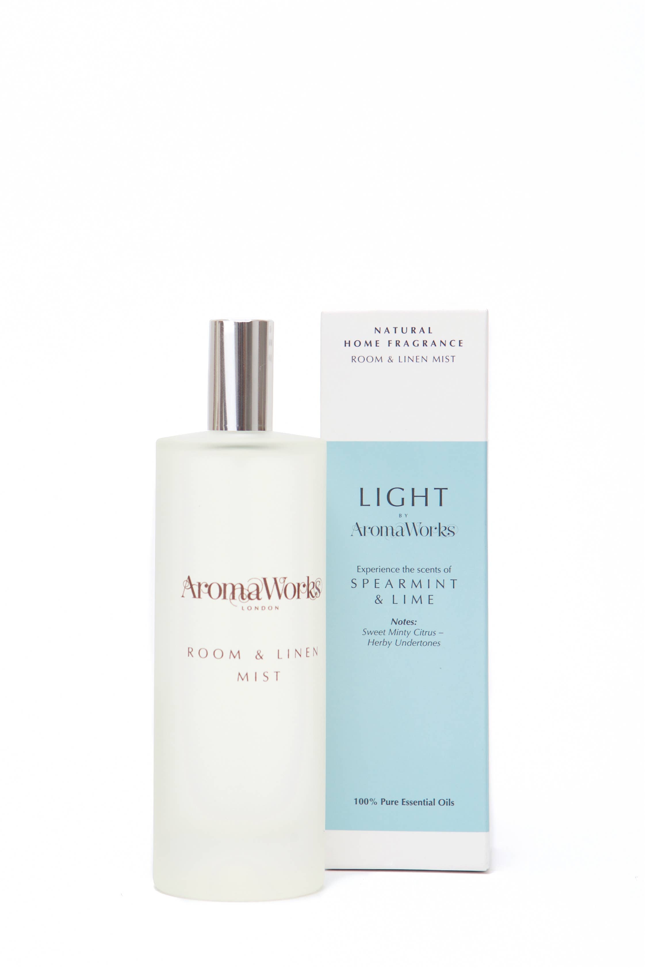 Aromaworks Light Room & Linen Mist, 100ml: Basil & Lime