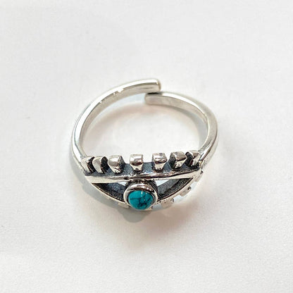 Silver-Plated Adjustable Ring, Design #37: Amethyst