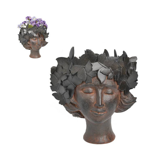 Ladies Head With Butterflies Planter