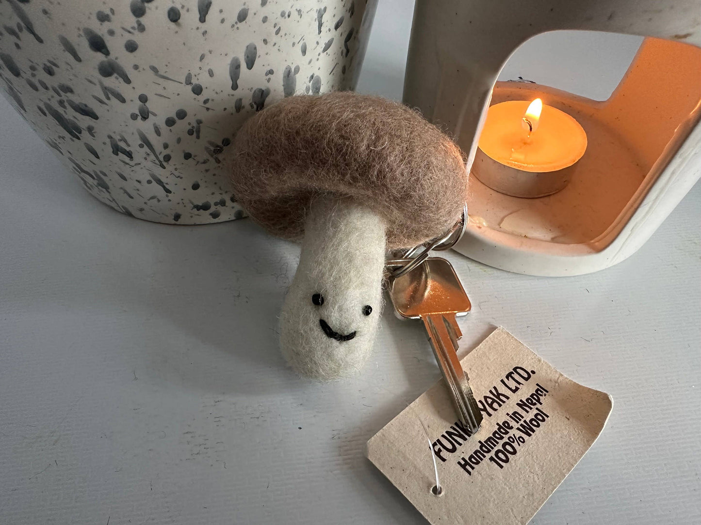 Handmade Felt Veggie Keyrings: Broccoli, Pumpkin & More: Mushroom