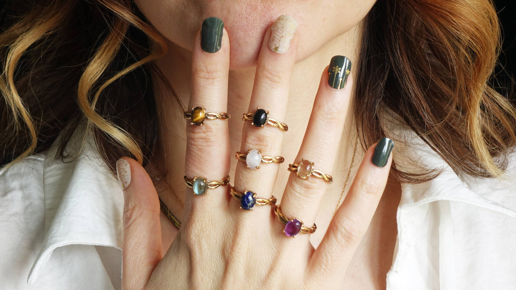 Moonstone Crystal Stone Ring