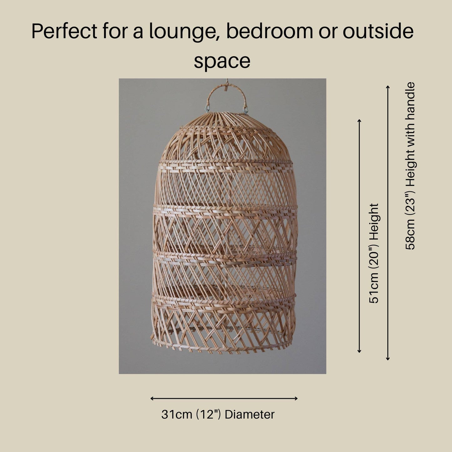 Tall Wicker Catcher Lampshade, Wicker basket lampshade