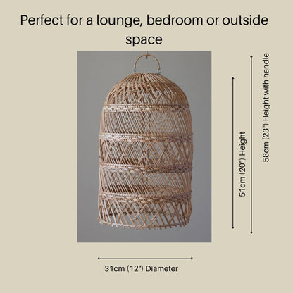 Tall Wicker Catcher Lampshade, Wicker basket lampshade