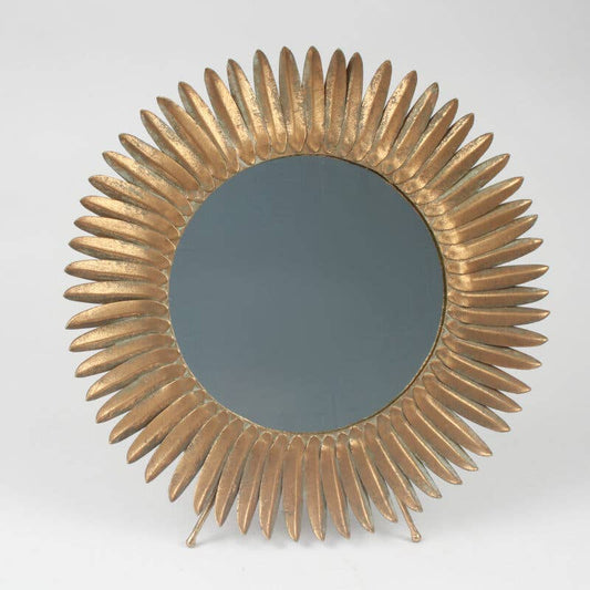Circular Standing Mirror: Gold