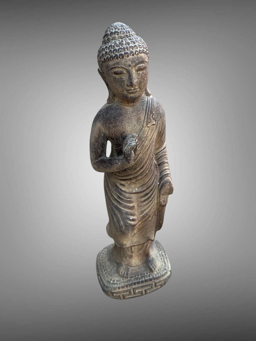 Stone standing Buddha 40 cm from Bali