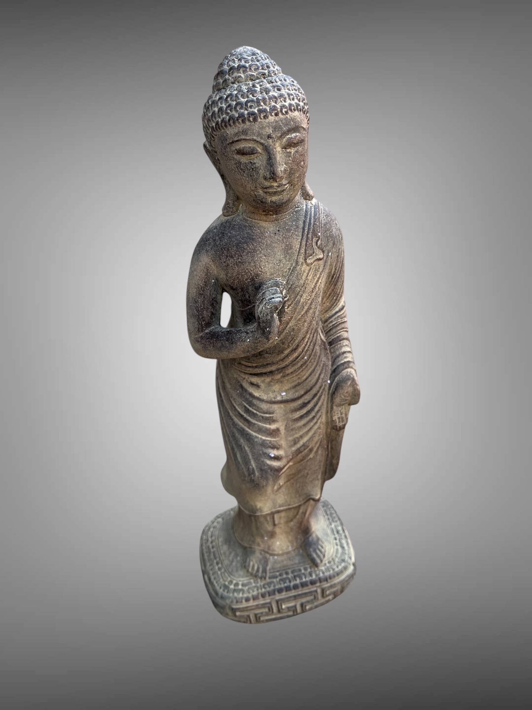 Stone standing Buddha 40 cm from Bali