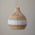 Bulb White Stripe Lampshade, Wicker basket lampshade