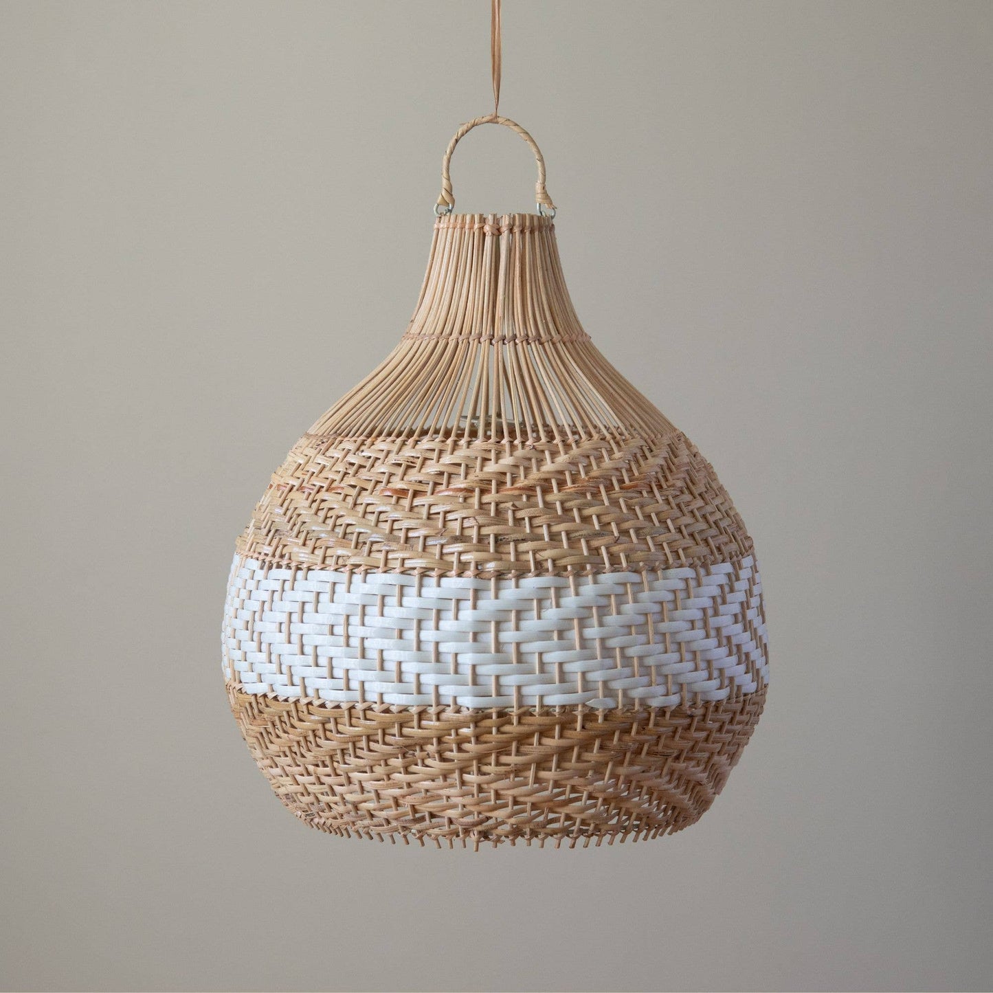 Bulb White Stripe Lampshade, Wicker basket lampshade