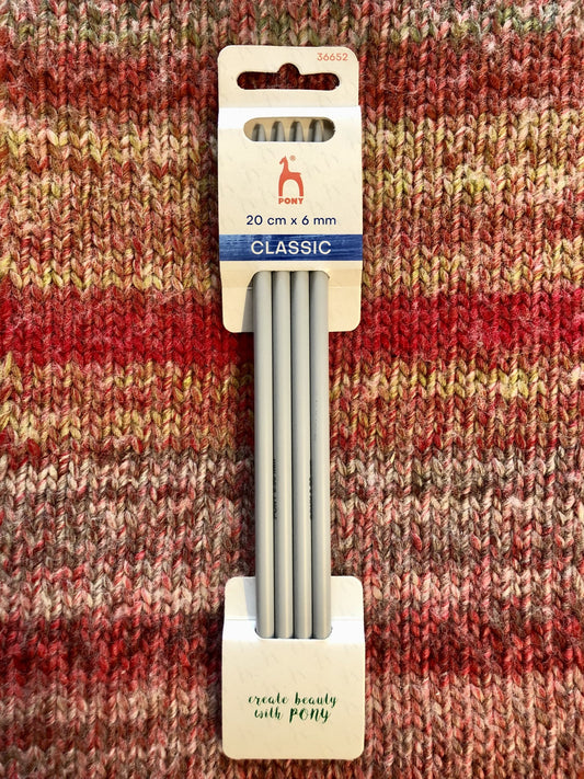 Double Pointed 6mm, 20cm length, x4 needles