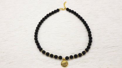 Beaded Black Jade Necklace