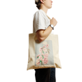 Floral Cherry Blossom Japanese Art Tote Bag Ozawa Kazumas: White