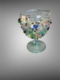 Mosaic recycled glass wine glass from Bali. 