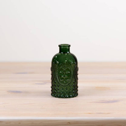 Fleur De Lis Bottle in Green, 12.5cm