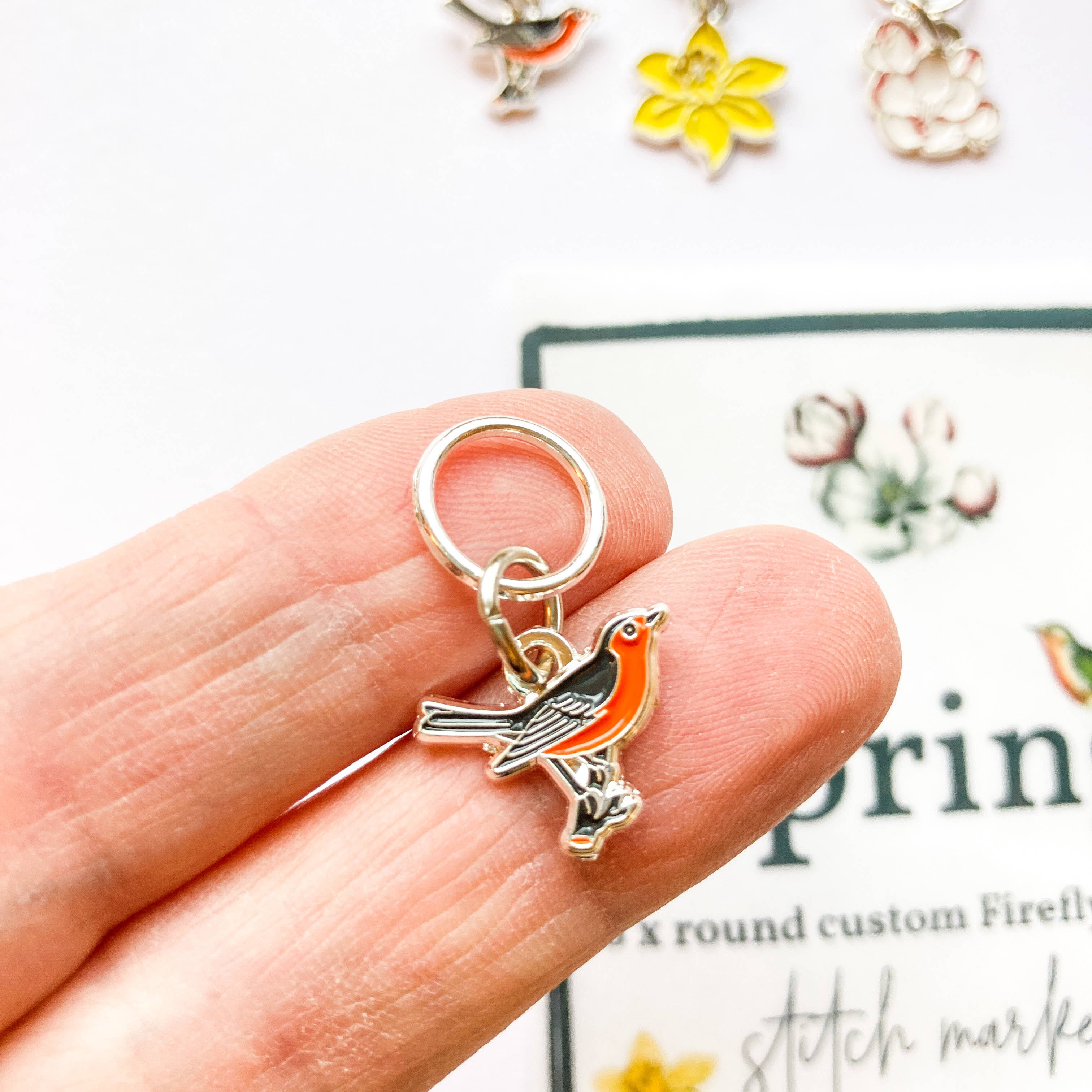 Spring stitch markers for knitting,