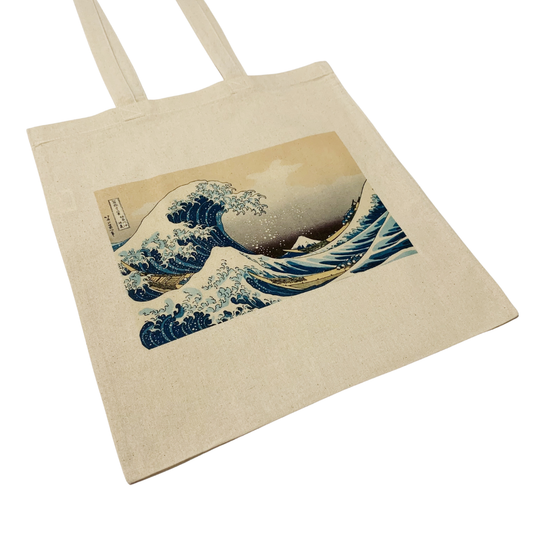 Hokusai: The Great Wave off Kanagawa Canvas Tote Bag Vintage: White