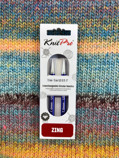 KnitPro Zing Interchangeable needles, 7mm, 5" length