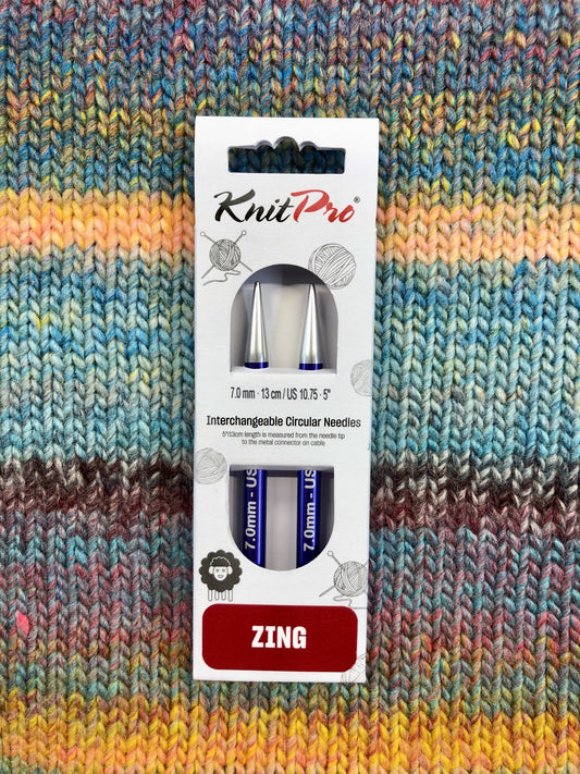 KnitPro Zing Interchangeable needles, 7mm, 5" length
