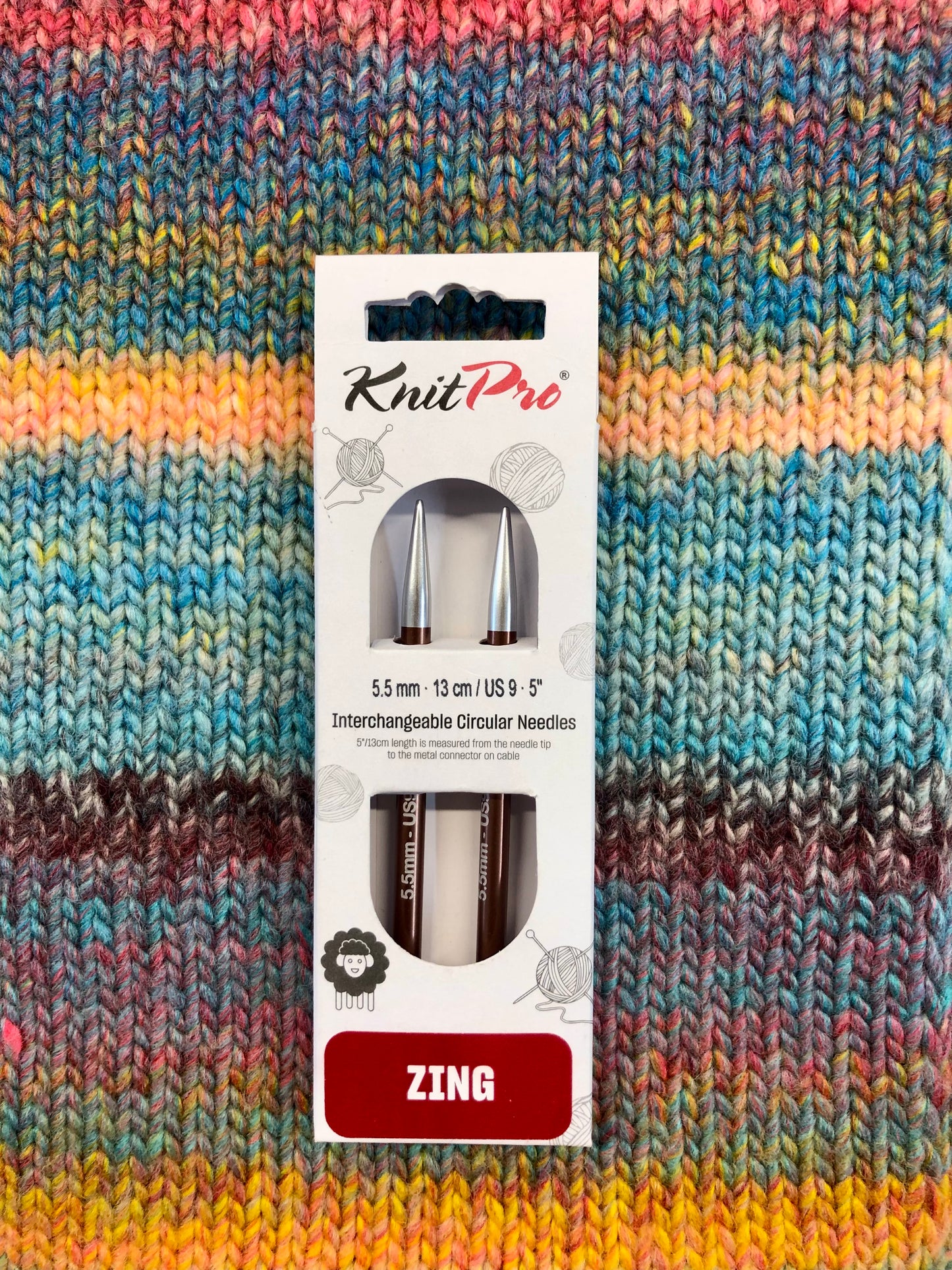 KnitPro Zing Interchangeable needles, 5.50mm, 5" length